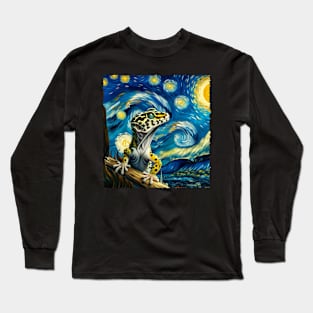 Lizard Couture Starry Night Featuring the Dazzling Leopard Gecko Long Sleeve T-Shirt